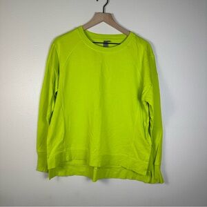 SWEATY BETTY Neon Lime Green Women's‎ Crewneck Sweater Thumbhole Athleisure